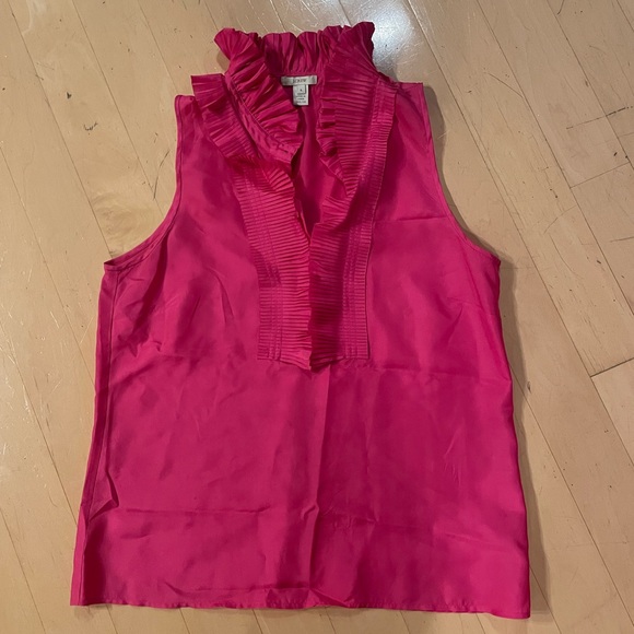 J crew Silk Blouse hot pink size 8 - Picture 3 of 5